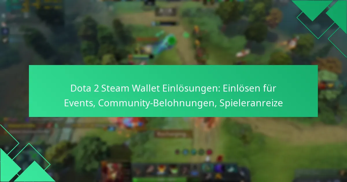 Dota 2 Steam Wallet Einlösungen: Einlösen für Events, Community-Belohnungen, Spieleranreize