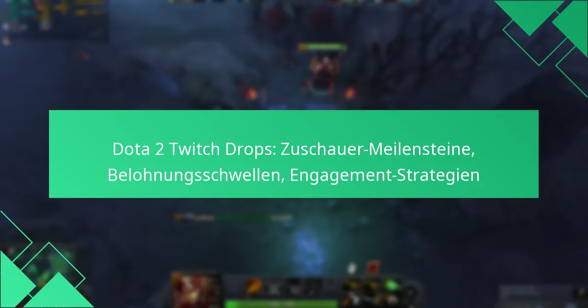 Dota 2 Twitch Drops: Zuschauer-Meilensteine, Belohnungsschwellen, Engagement-Strategien
